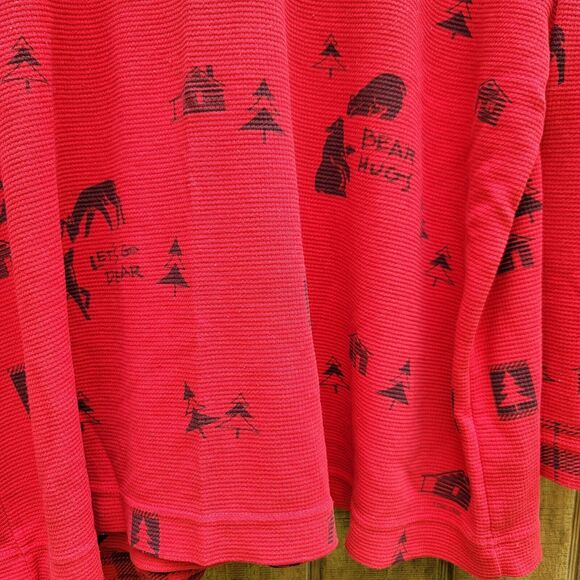 Artisans 2 Piece Pajama Thermal Short Set Vintage No Size Tag Red Christmas - Picture 3 of 12